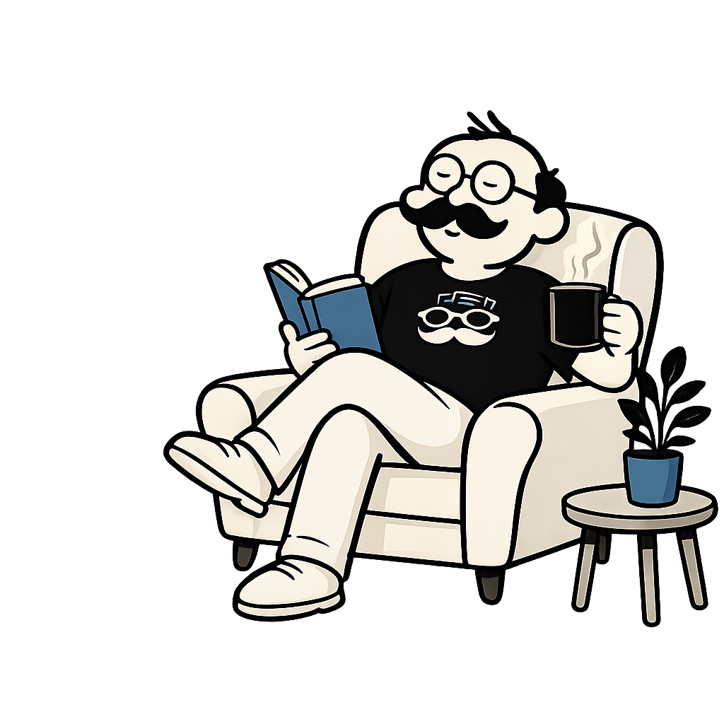 Uncle entspannt beim Lesen